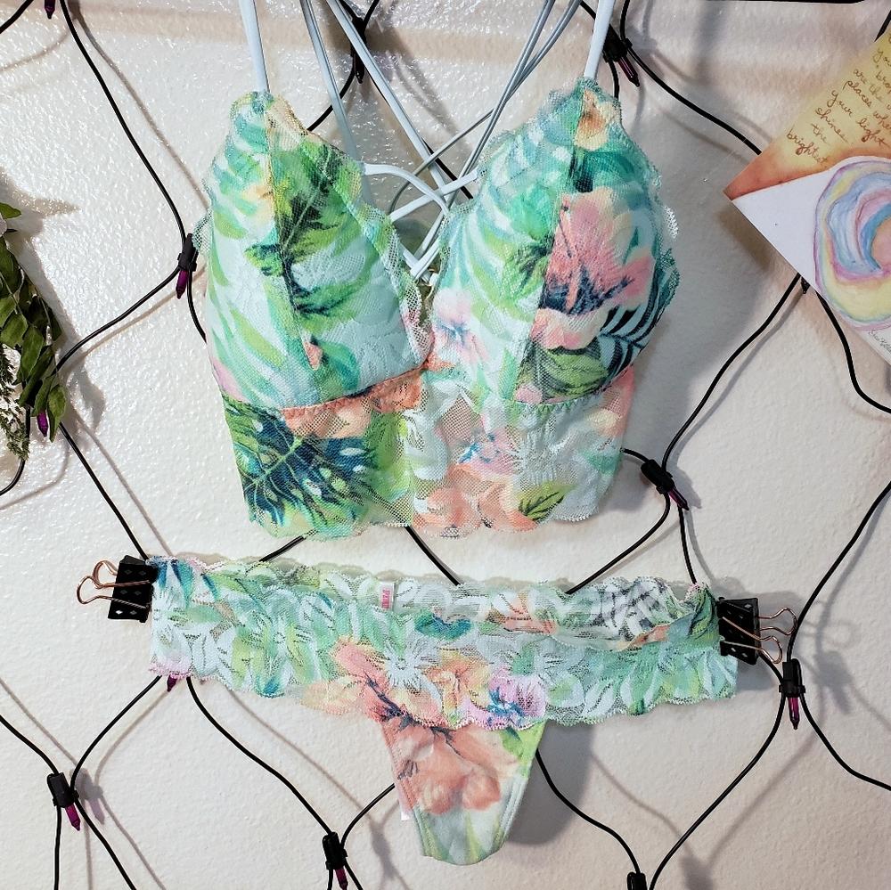 [SOLD] Victoria's Secret Tropical Lace Lingerie